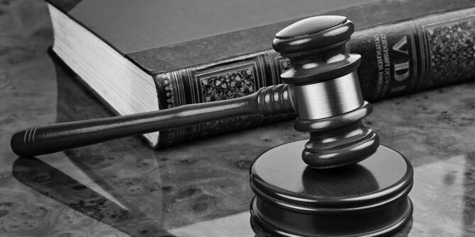 gavel of a judge in court