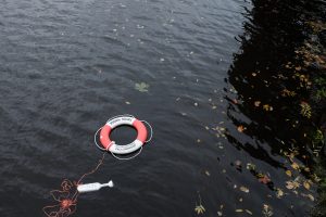 Lifebuoy in open water
